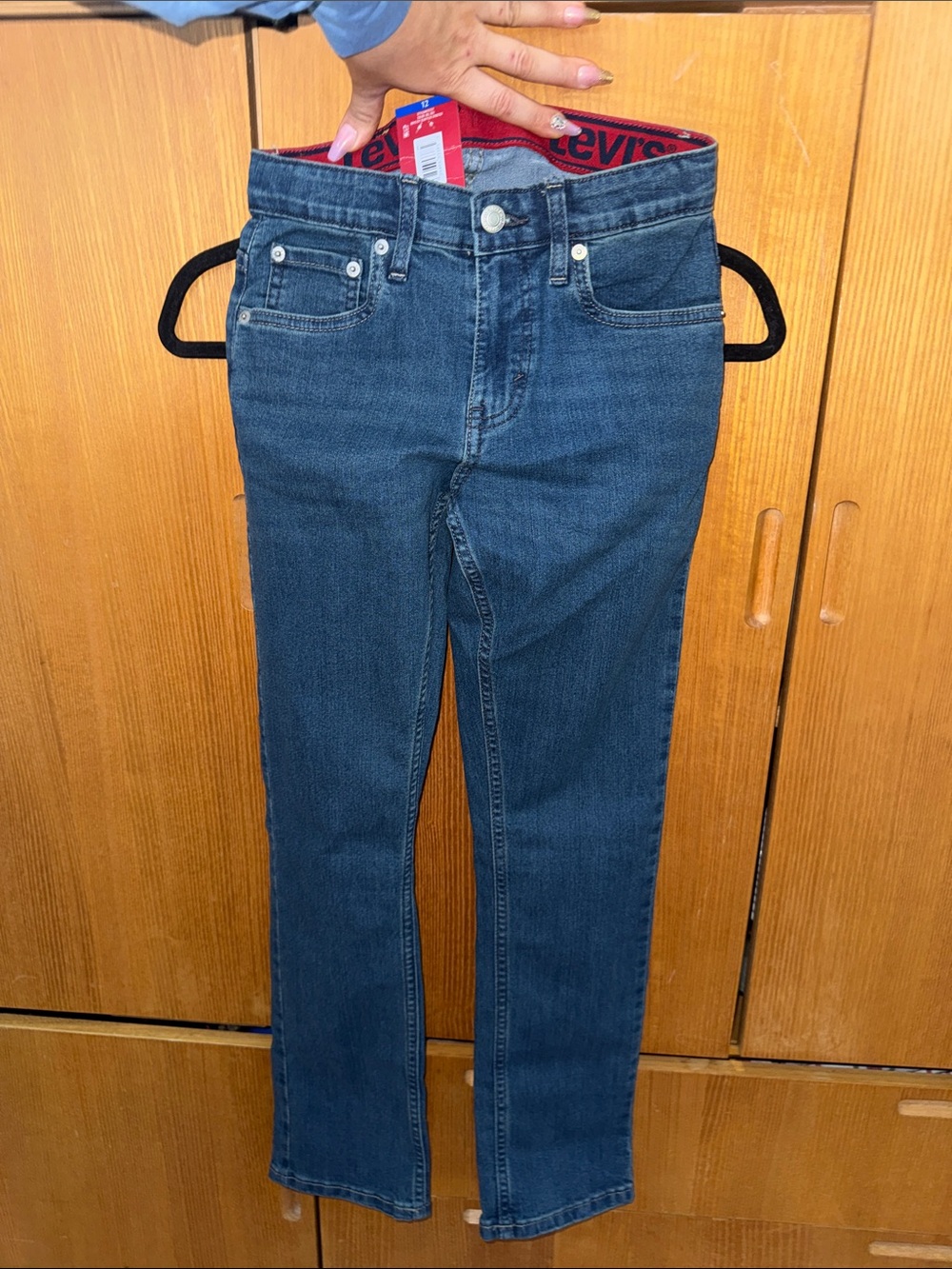 Levi's Kids Indigo Blue Jeans with Red Waistband Detail